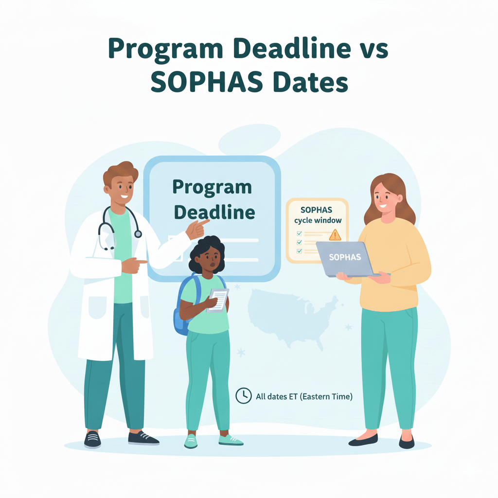 Program deadline vs SOPHAS cycle dates for Fall 2026 MPH applicants