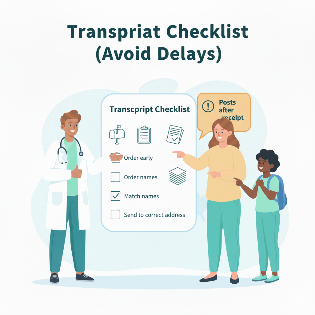 SOPHAS transcript checklist to avoid posting and matching delays