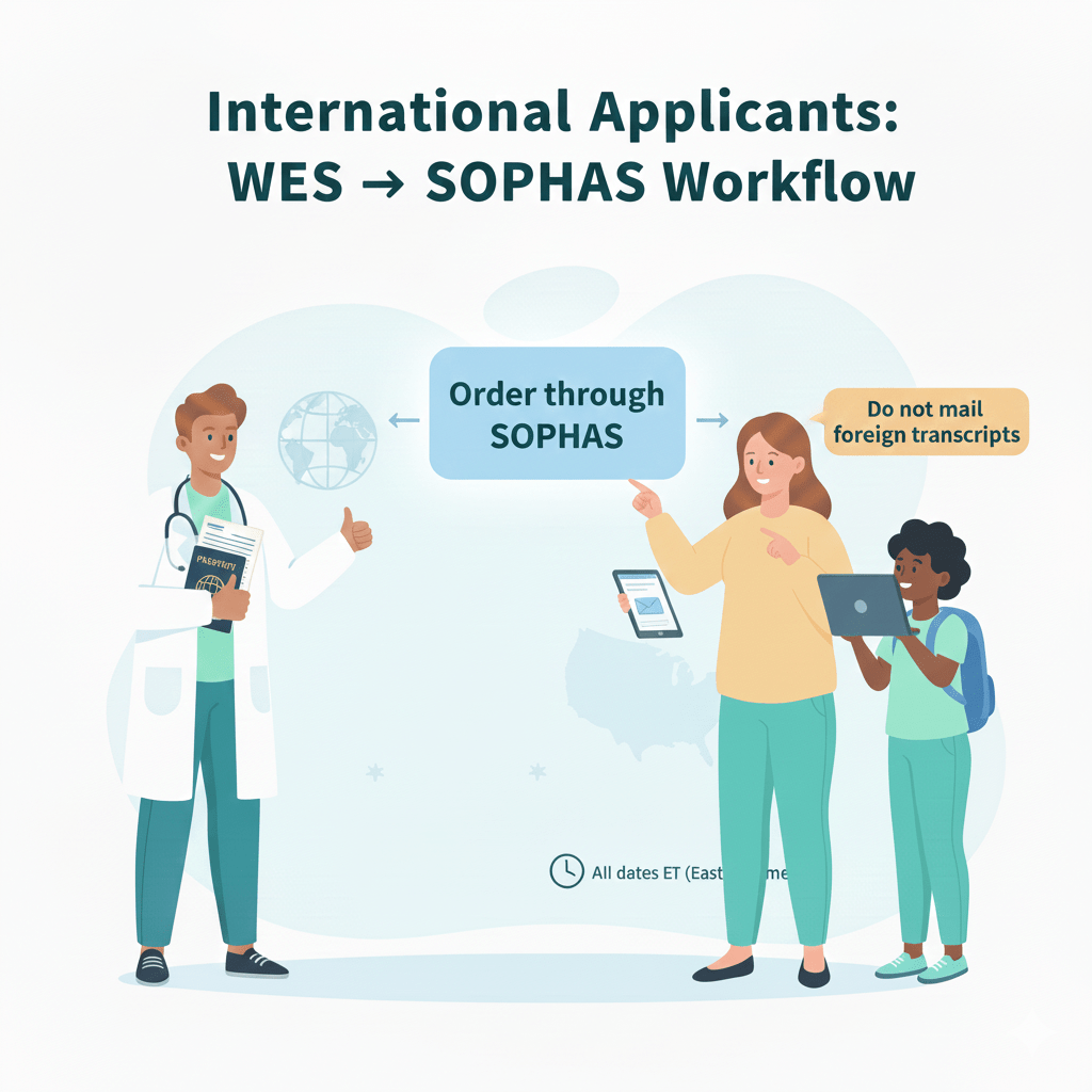 WES evaluation workflow for SOPHAS international applicants applying to USA MPH programs