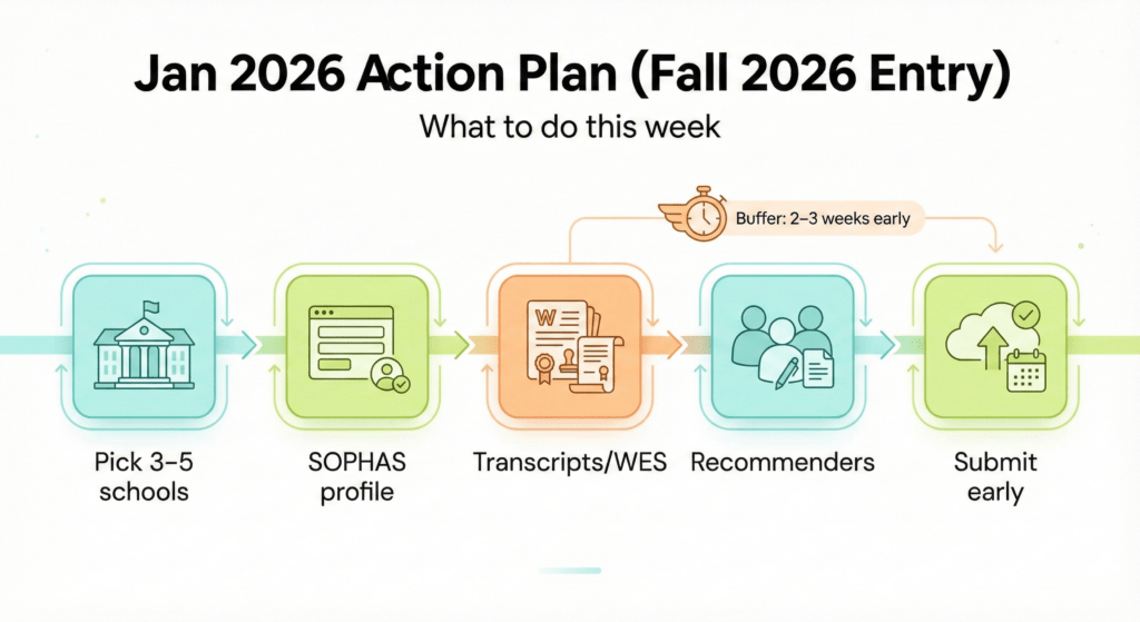 Jan 2026 MPH application timeline for Fall 2026 without GRE